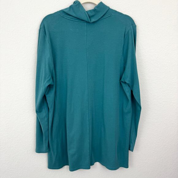 J. Jill Womens PureJill Pullover Top Shirt Sz XL 100% Cotton Comfy Buttons Green - Picture 4 of 8